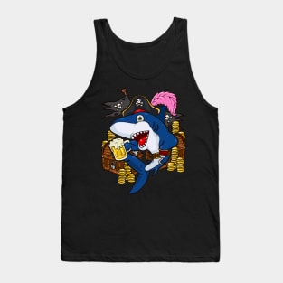 Pirate Costume Captain Hook Shark Funny Cruise Attire Tank Top